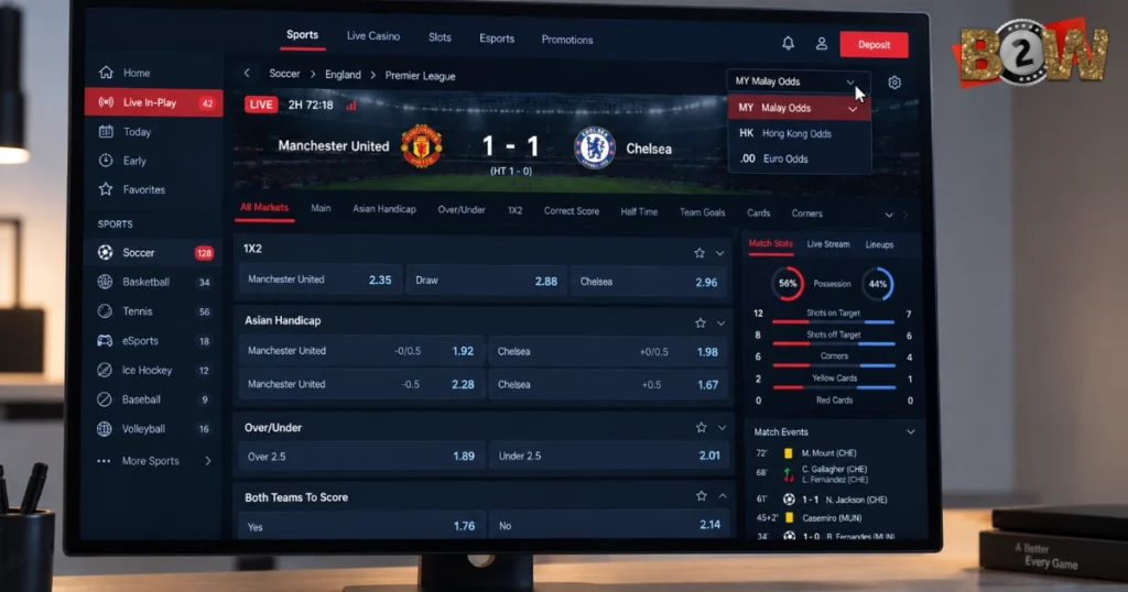 sportsbook fishbet theo môn thể thao, thị trường bóng đá FISHBET, cửa kèo FISHBET