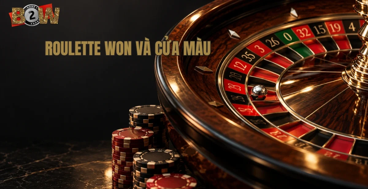 roulette won và cửa màu, vòng số WON, màu ô WON